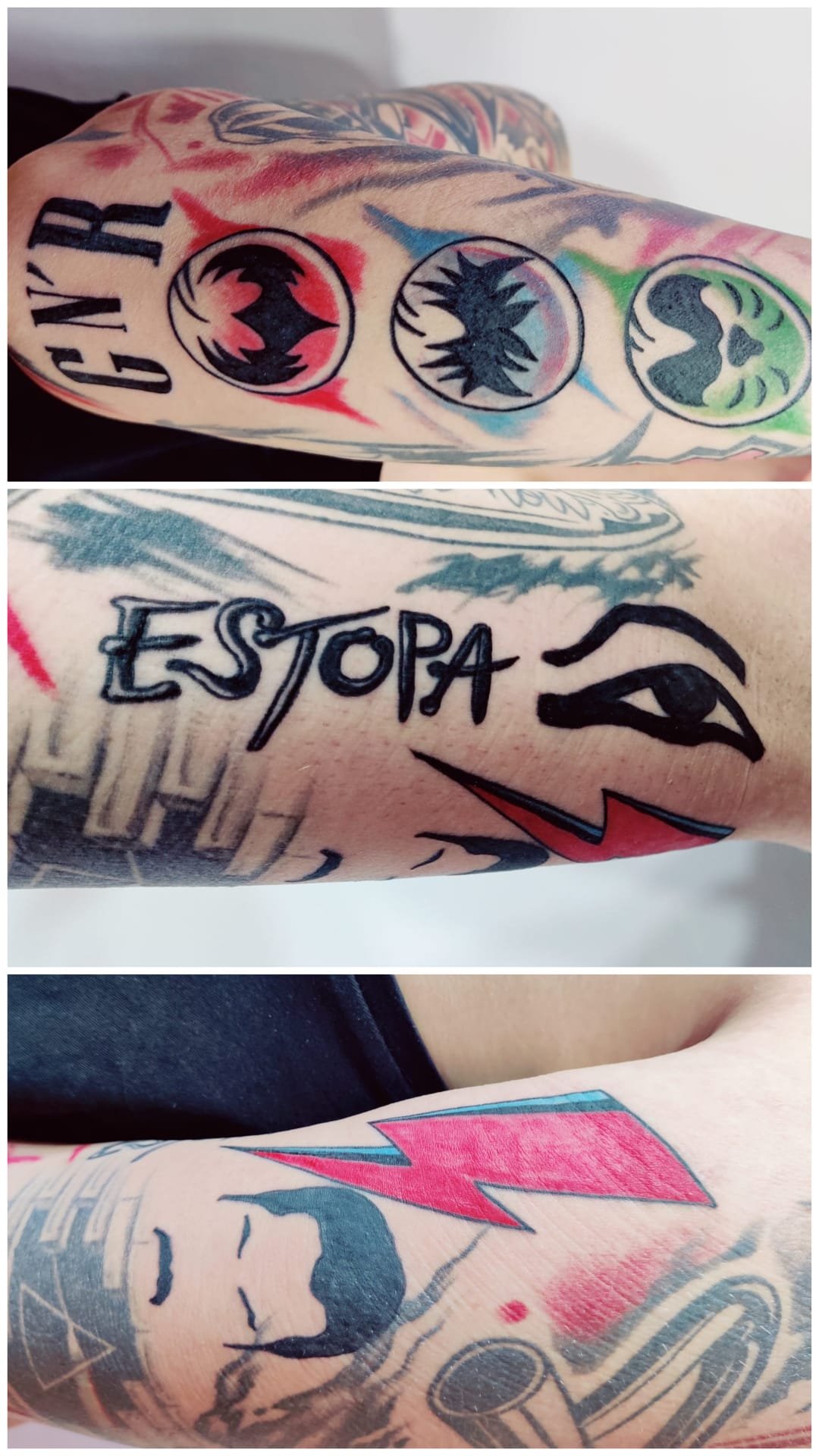 Kiss, Guns and roses, Linkin Park, Pink Floyd, Estopa, Queen